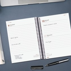 Finocam – Agenda Spirale 2026 1 Jour par page | Janvier – Décembre (12 mois) | Agenda annuel 2026 avec élastique | Couverture po