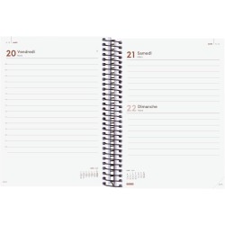 Finocam – Agenda Spirale 2026 1 Jour par page | Janvier – Décembre (12 mois) | Agenda annuel 2026 avec élastique | Couverture po
