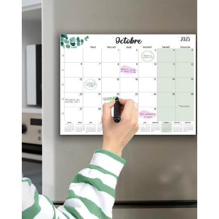Calendrier Magnetique Frigo 2025 2026 (16 Mois) 32 * 22CM, Calendrier Familial Sept.2025 - Déc.2026, Calendrier de l'Avent Organ