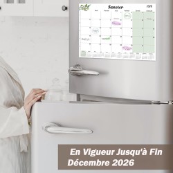Calendrier Magnetique Frigo 2025 2026 (16 Mois) 32 * 22CM, Calendrier Familial Sept.2025 - Déc.2026, Calendrier de l'Avent Organ