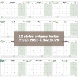 Calendrier Magnetique Frigo 2025 2026 (16 Mois) 32 * 22CM, Calendrier Familial Sept.2025 - Déc.2026, Calendrier de l'Avent Organ