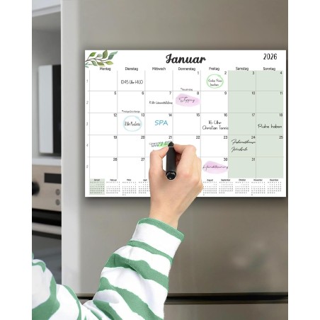 Calendrier Magnetique Frigo 2025 2026 (16 Mois) 32 * 22CM, Calendrier Familial Sept.2025 - Déc.2026, Calendrier de l'Avent Organ