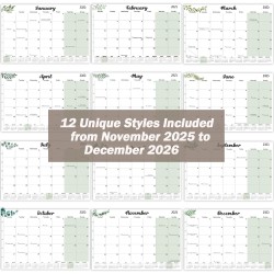 Calendrier Magnetique Frigo 2025 2026 (16 Mois) 32 * 22CM, Calendrier Familial Sept.2025 - Déc.2026, Calendrier de l'Avent Organ