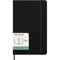 Moleskine Agenda Hebdomadaire, Agenda Hebdomadaire 2026 12 Mois Avec Espace Pour Notes, Avec Couverture Rigide et Fermeture Élas