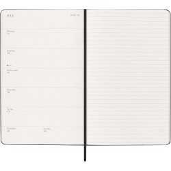 Moleskine Agenda Hebdomadaire, Agenda Hebdomadaire 2026 12 Mois Avec Espace Pour Notes, Avec Couverture Rigide et Fermeture Élas