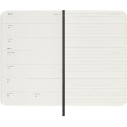 Moleskine Agenda Hebdomadaire, Agenda Hebdomadaire 2026 12 Mois Avec Espace Pour Notes, Avec Couverture Souple et Fermeture Élas