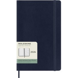 Moleskine Agenda Hebdomadaire, Agenda Hebdomadaire 2026 12 Mois Avec Espace Pour Notes, Avec Couverture Souple et Fermeture Élas