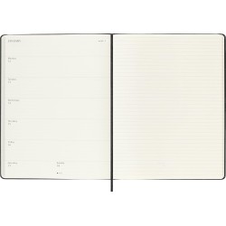 Moleskine Agenda Hebdomadaire, Agenda Hebdomadaire 2026 12 Mois Avec Espace Pour Notes, Avec Couverture Rigide et Fermeture Élas