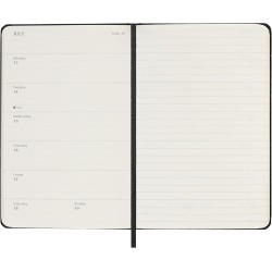 Moleskine Agenda Hebdomadaire, Agenda Hebdomadaire 2026 12 Mois Avec Espace Pour Notes, Avec Couverture Rigide et Fermeture Élas