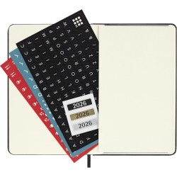 Moleskine Agenda Hebdomadaire, Agenda Hebdomadaire 2026 12 Mois Avec Espace Pour Notes, Avec Couverture Rigide et Fermeture Élas