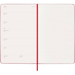 Moleskine Agenda Hebdomadaire, Agenda Hebdomadaire 2026 12 Mois Avec Espace Pour Notes, Avec Couverture Rigide et Fermeture Élas