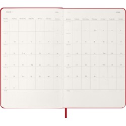 Moleskine Agenda Hebdomadaire, Agenda Hebdomadaire 2026 12 Mois Avec Espace Pour Notes, Avec Couverture Rigide et Fermeture Élas