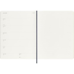 Moleskine Agenda Hebdomadaire, Agenda Hebdomadaire 2026 12 Mois Avec Espace Pour Notes, Avec Couverture Souple et Fermeture Élas