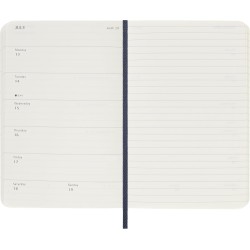 Moleskine Agenda Hebdomadaire, Agenda Hebdomadaire 2026 12 Mois Avec Espace Pour Notes, Avec Couverture Souple et Fermeture Élas