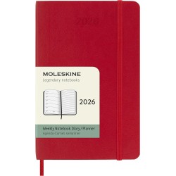 Moleskine Agenda Hebdomadaire, Agenda Hebdomadaire 2026 12 Mois Avec Espace Pour Notes, Avec Couverture Souple et Fermeture Élas