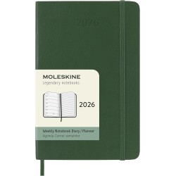 Moleskine Agenda Hebdomadaire, Agenda Hebdomadaire 2026 12 Mois Avec Espace Pour Notes, Avec Couverture Souple et Fermeture Élas