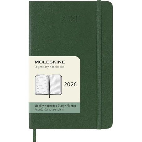 Moleskine Agenda Hebdomadaire, Agenda Hebdomadaire 2026 12 Mois Avec Espace Pour Notes, Avec Couverture Souple et Fermeture Élas