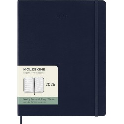 Moleskine Agenda Hebdomadaire, Agenda Hebdomadaire 2026 12 Mois Avec Espace Pour Notes, Avec Couverture Rigide et Fermeture Élas