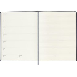 Moleskine Agenda Hebdomadaire, Agenda Hebdomadaire 2026 12 Mois Avec Espace Pour Notes, Avec Couverture Rigide et Fermeture Élas