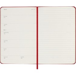 Moleskine Agenda Hebdomadaire, Agenda Hebdomadaire 2026 12 Mois Avec Espace Pour Notes, Avec Couverture Rigide et Fermeture Élas
