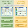 Planning journalier pour Enfants - Tableau magnétique Montessori Enfants avec 147 aimants et cordelette - Entièrement inscriptib
