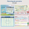 Planning de Semaine pour Enfants - Tableau magnétique Montessori Enfants avec 194 aimants et cordelette - Entièrement inscriptib
