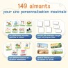 Set d’Extension d’aimants pour Planning de Semaine et Planning journalier, 149 aimants pour Une Personnalisation maximale (À Uti