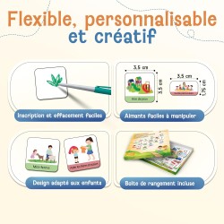 Set d’Extension d’aimants pour Planning de Semaine et Planning journalier, 149 aimants pour Une Personnalisation maximale (À Uti
