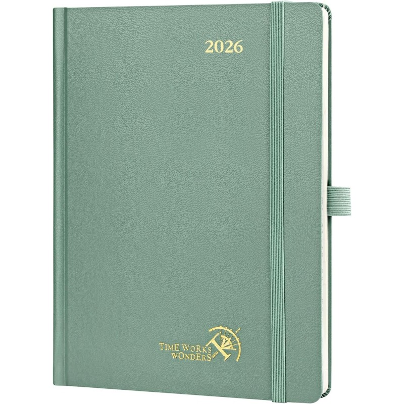 POPRUN Agenda 2026 Semainier 22 x 16,5 cm - Couverture Rigide, Vertical Weekly Planner, D'Jan 2026 à Déc 2026-12 Mois, Avec sign
