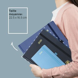 POPRUN Agenda 2026 Semainier 22 x 16,5 cm - Couverture Rigide, Vertical Weekly Planner, D'Jan 2026 à Déc 2026-12 Mois, Avec sign