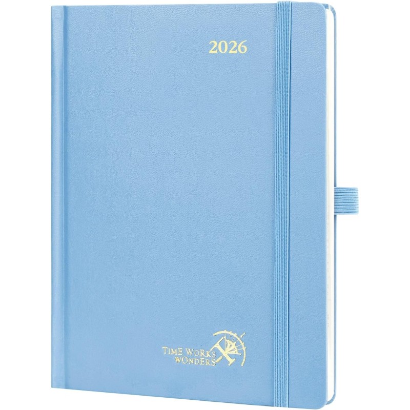 POPRUN Agenda Scolaire 2026 Semainier 22 x 16,5 cm - Couverture Rigide, Vertical Weekly Planner, D'Jan 2026 à Déc 2026-12 Mois, 