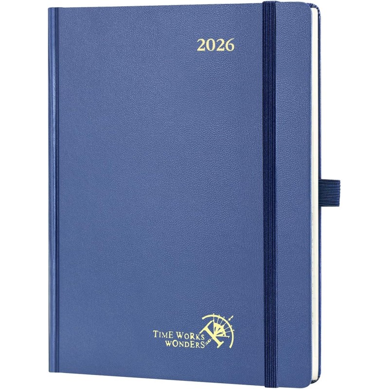 POPRUN Agenda 2026 Semainier 22 x 16,5 cm - Couverture Rigide, Vertical Weekly Planner, D'Jan 2026 à Déc 2026-12 Mois, Avec sign