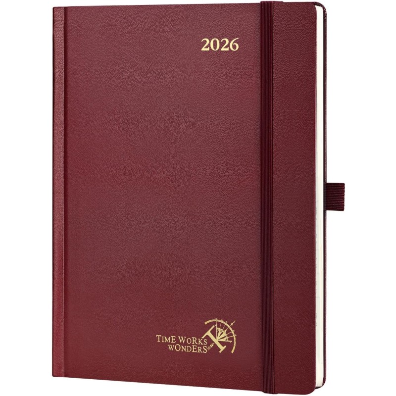 POPRUN Agenda 2026 Semainier 22 x 16,5 cm - Couverture Rigide, Vertical Weekly Planner, D'Jan 2026 à Déc 2026-12 Mois, Avec sign