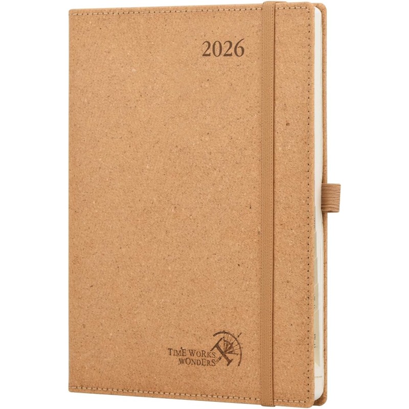 POPRUN Agenda 2026 Semainier Vertical 22 x 16,5 cm - Couverture rigide Écologique biodégradable, D'Jan 2026 à Déc 2026, Avec sig