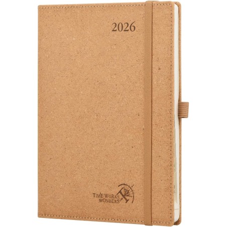 POPRUN Agenda 2026 Semainier Vertical 22 x 16,5 cm - Couverture rigide Écologique biodégradable, D'Jan 2026 à Déc 2026, Avec sig