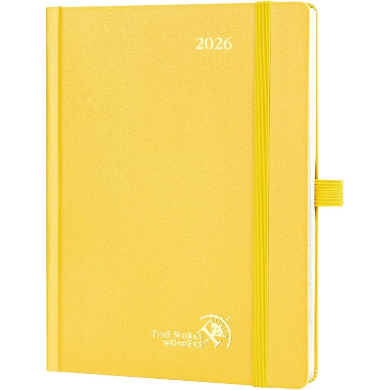 POPRUN Agenda 2026 Semainier 22 x 16,5 cm - Couverture Rigide, Vertical Weekly Planner, D'Jan 2026 à Déc 2026-12 Mois, Avec sign