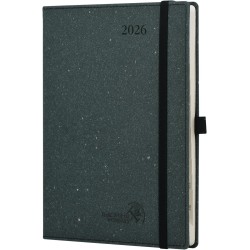 POPRUN Agenda 2026 Semainier Vertical 22 x 16,5 cm - Couverture rigide Écologique biodégradable, D'Jan 2026 à Déc 2026, Avec sig
