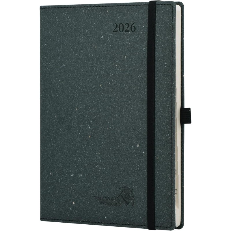 POPRUN Agenda 2026 Semainier Vertical 22 x 16,5 cm - Couverture rigide Écologique biodégradable, D'Jan 2026 à Déc 2026, Avec sig