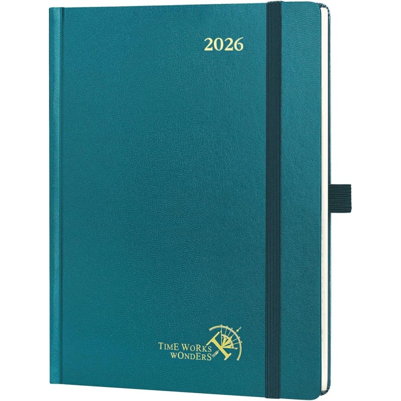 POPRUN Agenda 2026 Semainier 22 x 16,5 cm - Couverture Rigide, Vertical Weekly Planner, D'Jan 2026 à Déc 2026-12 Mois, Avec sign