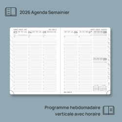 POPRUN Agenda 2026 Semainier 22 x 16,5 cm - Couverture Rigide, Vertical Weekly Planner, D'Jan 2026 à Déc 2026-12 Mois, Avec sign