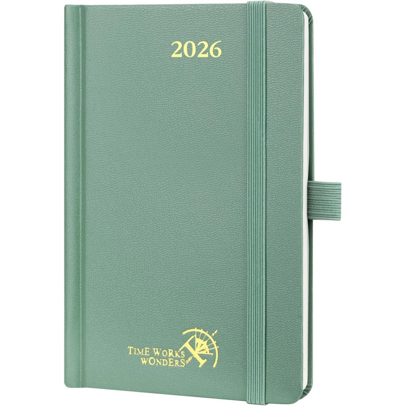 POPRUN Agenda de Poche 2026 A6 Semainier 16 x 10,5 cm - Couverture Rigide, Petit Agenda Scolaire, D'Jan 2026 à Déc 2026-12 Mois,