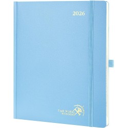 POPRUN Agenda 2026 Semainier 26,5 x 21,5 cm - Couverture Rigide, Vertical Weekly Planner, D'Jan 2026 à Déc 2026-12 Mois, Avec si