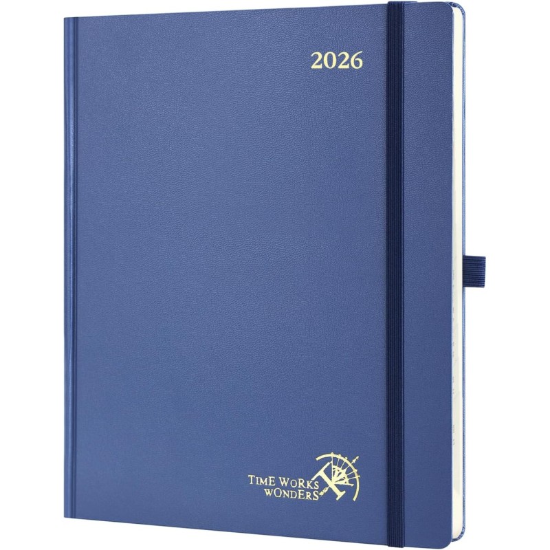 POPRUN Agenda 2026 Semainier 26,5 x 21,5 cm - Couverture Rigide, Vertical Weekly Planner, D'Jan 2026 à Déc 2026-12 Mois, Avec si