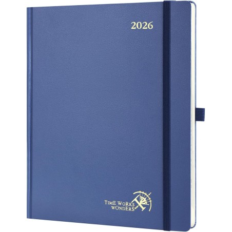 POPRUN Agenda 2026 Semainier 26,5 x 21,5 cm - Couverture Rigide, Vertical Weekly Planner, D'Jan 2026 à Déc 2026-12 Mois, Avec si