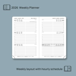 POPRUN Agenda de Poche 2026 A6 Semainier 16 x 10,5 cm - Couverture Rigide, Petit Agenda, D'Jan 2026 à Déc 2026-12 Mois, Avec sig