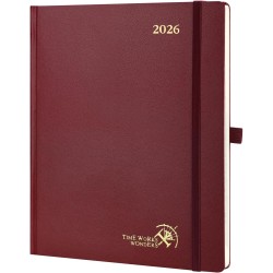 POPRUN Agenda Scolaire 2026 Semainier 26,5 x 21,5 cm - Couverture Rigide, Vertical Weekly Planner, D'Jan 2026 à Déc 2026-12 Mois