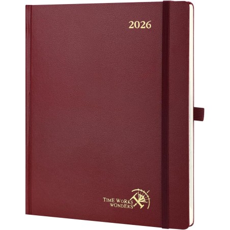 POPRUN Agenda Scolaire 2026 Semainier 26,5 x 21,5 cm - Couverture Rigide, Vertical Weekly Planner, D'Jan 2026 à Déc 2026-12 Mois