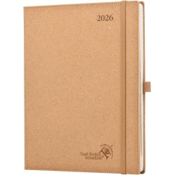 POPRUN Agenda 2026 Semainier Vertical 26,5 x 21,5 cm - Couverture rigide Écologique biodégradable, D'Jan 2026 à Déc 2026, Avec s