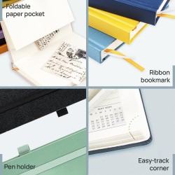 POPRUN Agenda de Poche 2026 A6 Semainier 16 x 10,5 cm - Couverture Rigide, Petit Agenda, D'Jan 2026 à Déc 2026-12 Mois, Avec sig