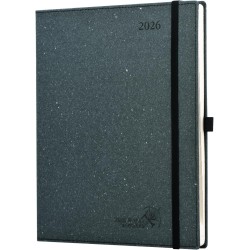 POPRUN Agenda 2026 Semainier Vertical 26,5 x 21,5 cm - Couverture rigide Écologique biodégradable, D'Jan 2026 à Déc 2026, Avec s